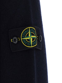 Stone Island Men Blue Polo Shirt With Logo Patch Applied On The Sleeve In Wool For Men