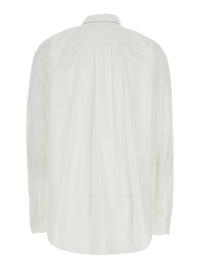 BRUNELLO CUCINELLI Brunello Cucinelli Women White Shirt With Classic Collar And Oversized Tie On The Front In Cotton For Women