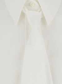 BRUNELLO CUCINELLI Brunello Cucinelli Women White Shirt With Classic Collar And Oversized Tie On The Front In Cotton For Women