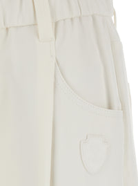 Brunello Cucinelli Women White Pants With Pleats And Patch Pockets On The Back In Cotton For Women