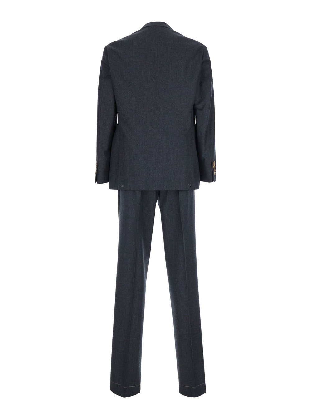BRUNELLO CUCINELLI Brunello Cucinelli Men Grey Single-Breasted Suit With Notched Revers In Wool For Men