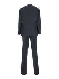 BRUNELLO CUCINELLI Brunello Cucinelli Men Grey Single-Breasted Suit With Notched Revers In Wool For Men