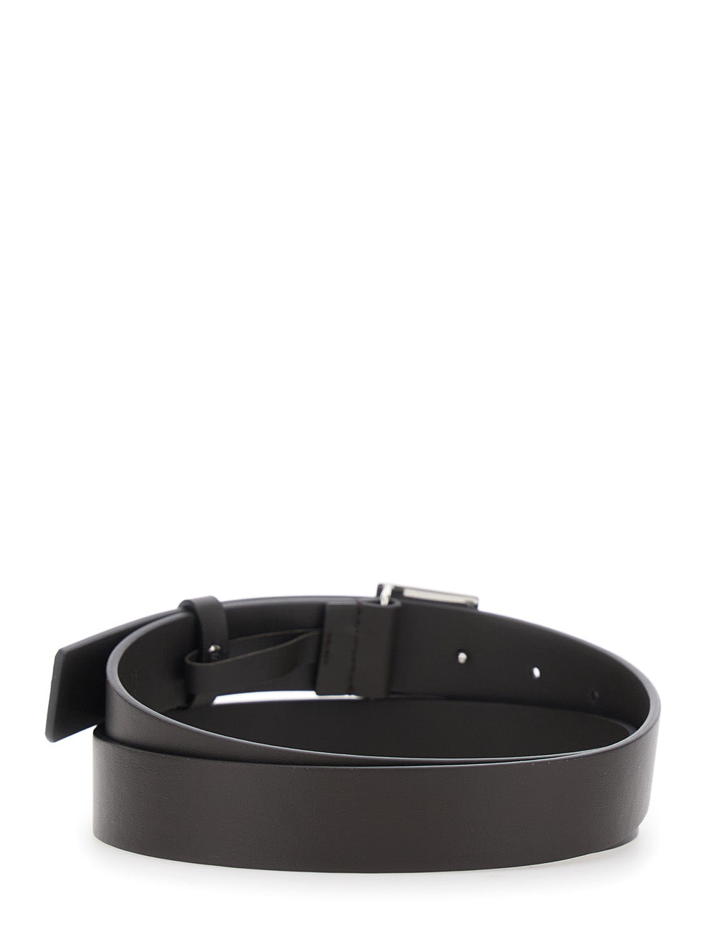 Fendi Men Brown Belt With Ff Plate In Leather For Men