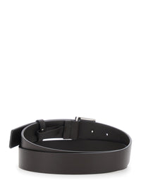 Fendi Men Brown Belt With Ff Plate In Leather For Men