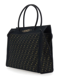 FENDI Fendi Women Brown Shopping Bag With Logo Lettering On The Front An Drawstring In Ff Canvas For Women
