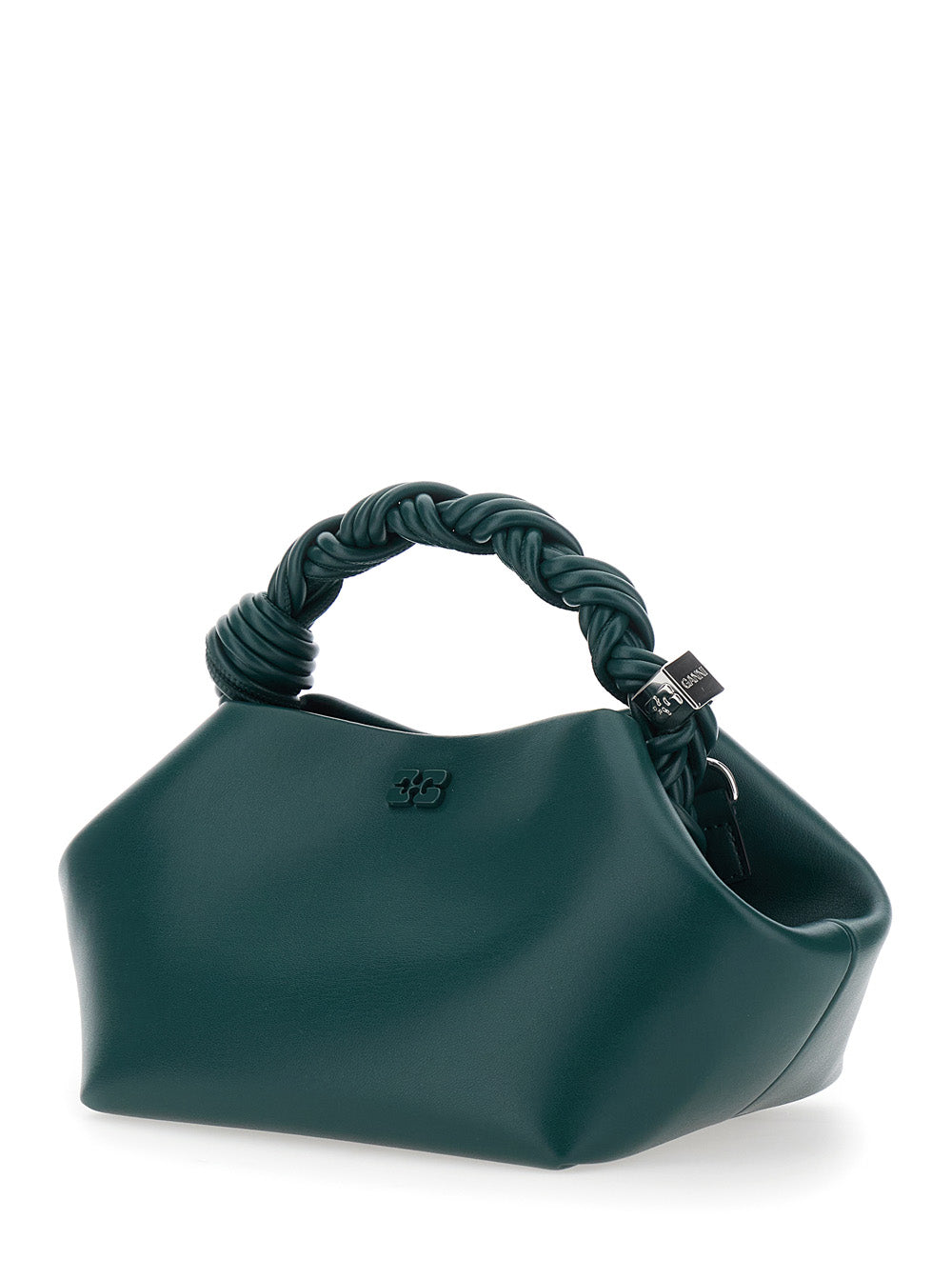 Ganni Women 'Bou' Green Small Handbag With Woven Handle And Adjustable And Removable Strap In Ecoleather For Women