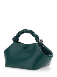 Ganni Women 'Bou' Green Small Handbag With Woven Handle And Adjustable And Removable Strap In Ecoleather For Women