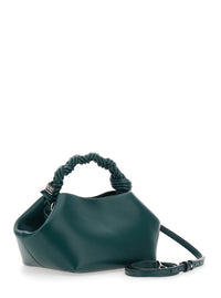 Ganni Women 'Bou' Green Small Handbag With Woven Handle And Adjustable And Removable Strap In Ecoleather For Women