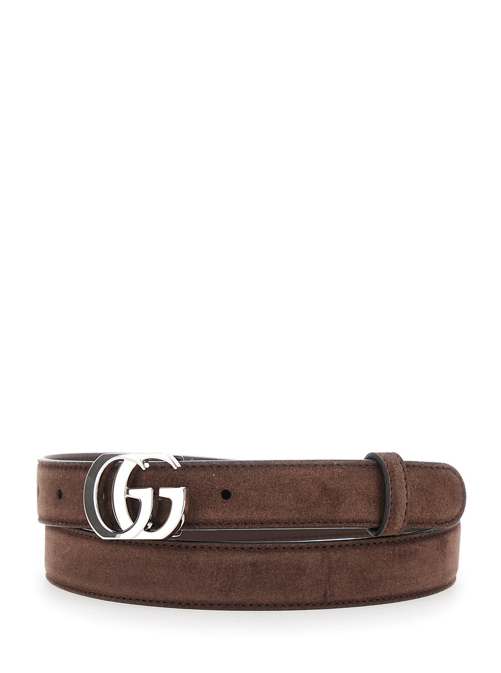 GUCCI Gucci Women Brown Suede Gg Buckle Belt For Women