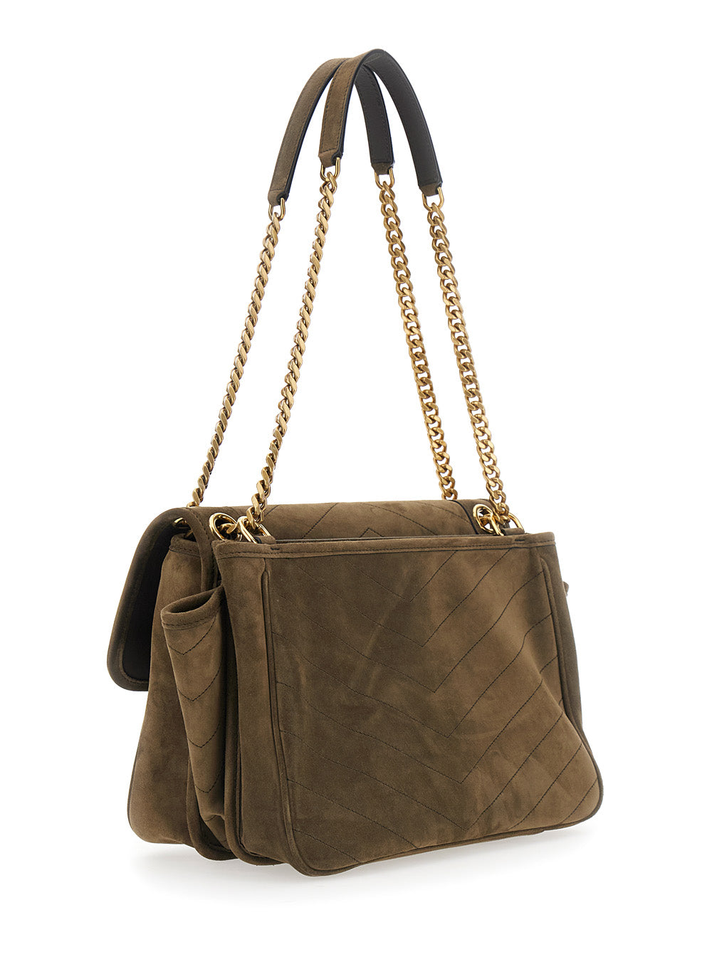 SAINT LAURENT Saint Laurent Women Ysl Bo Niki Tripouch Suede Satin Calf