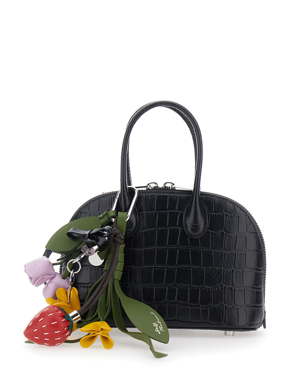 Self-Portrait Women Brown Mini Bag With Adjustable And Removable Shoulder Strap And Charm On The Front In Leather For Women