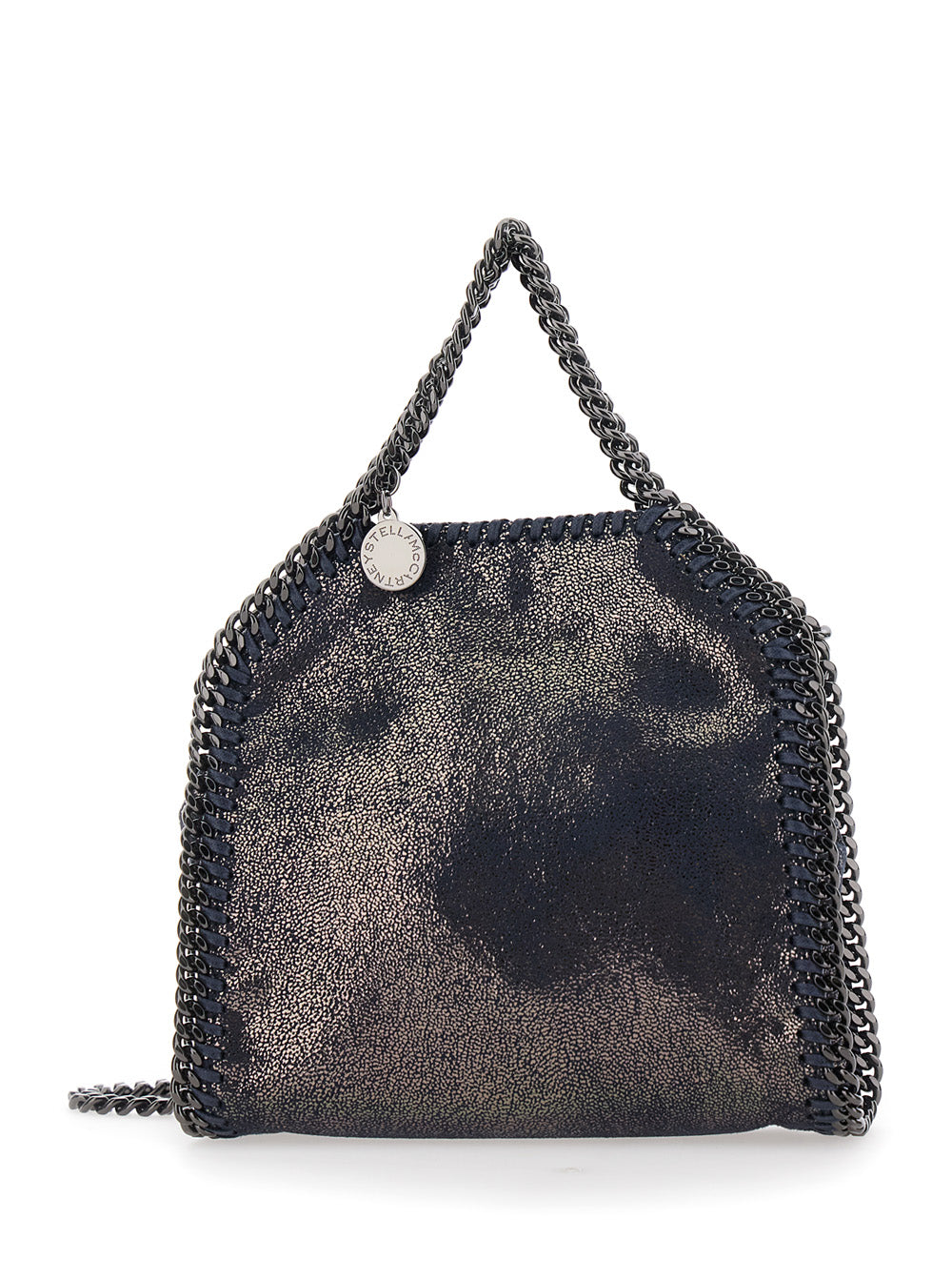 STELLA MCCARTNEY Stella Mccartney Women Falabella Tiny Tote Bag With Dark Ruthenium Chain And Blue Ecoleather