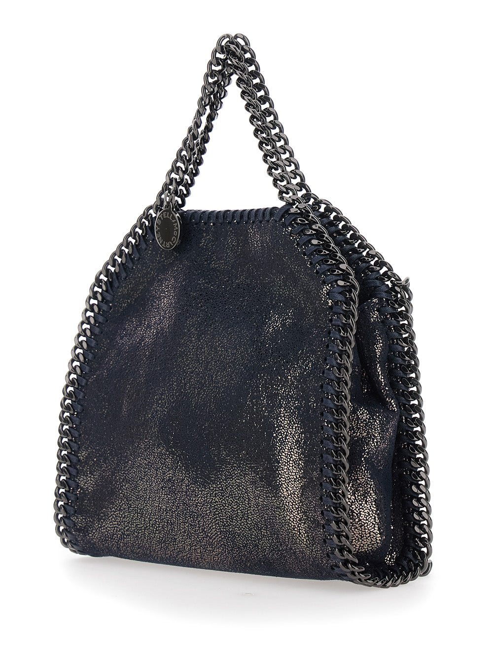 STELLA MCCARTNEY Stella Mccartney Women Falabella Tiny Tote Bag With Dark Ruthenium Chain And Blue Ecoleather