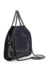 STELLA MCCARTNEY Stella Mccartney Women Falabella Tiny Tote Bag With Dark Ruthenium Chain And Blue Ecoleather