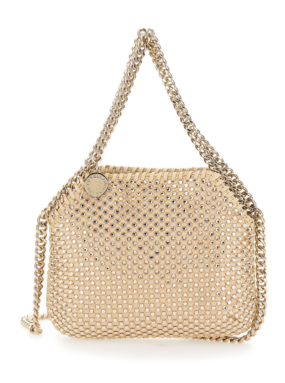 STELLA MCCARTNEY Stella Mccartney Women Falabella Mini Shoulder Bag With Mesh And Crystals In Polyamide Pink Woman