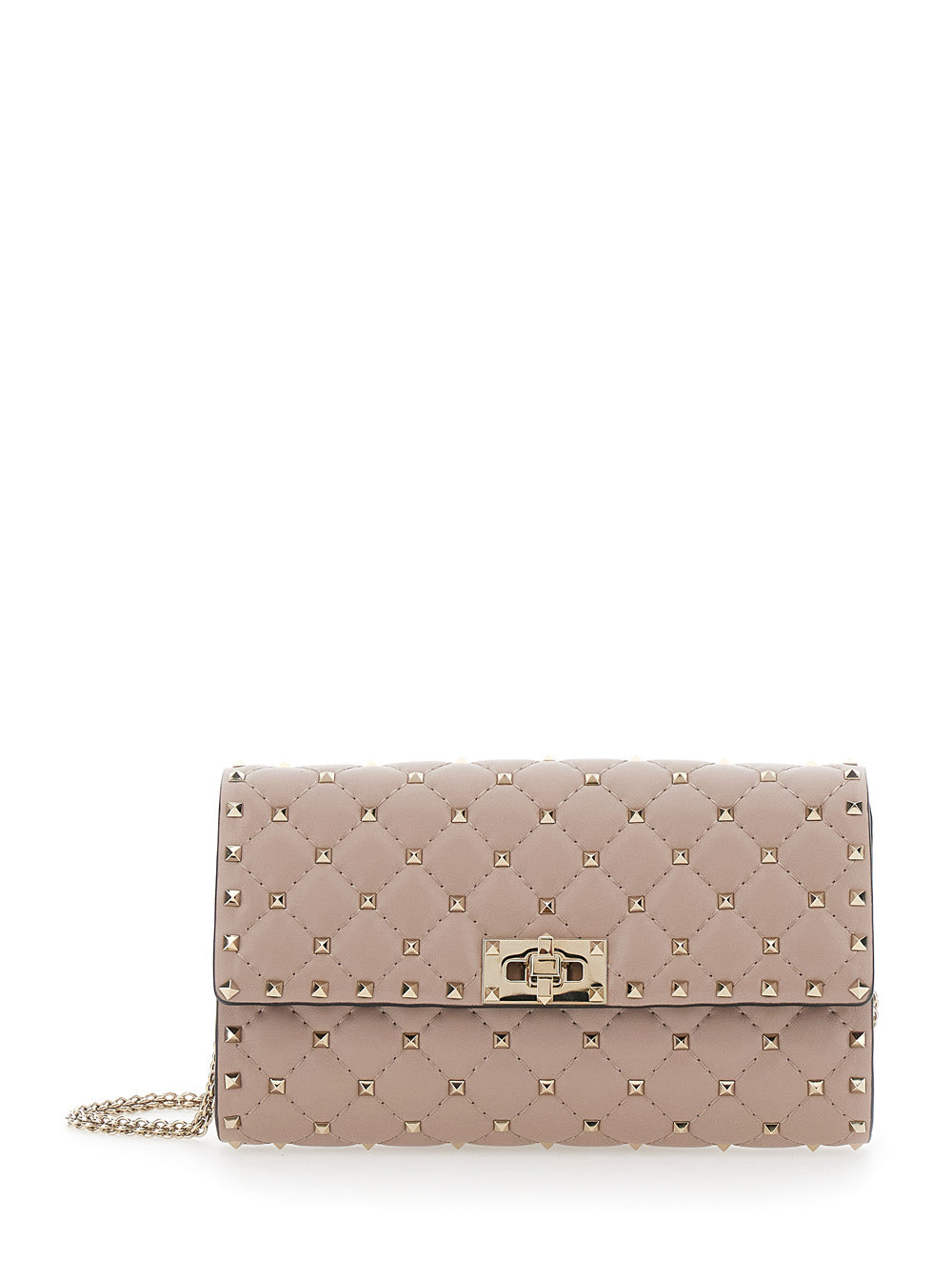 VALENTINO GARAVANI Valentino Garavani Women Pink Crossbody Bag With Chain Strap And Rockstud All-Over In Leather For Women