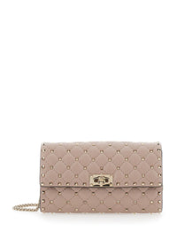 VALENTINO GARAVANI Valentino Garavani Women Pink Crossbody Bag With Chain Strap And Rockstud All-Over In Leather For Women