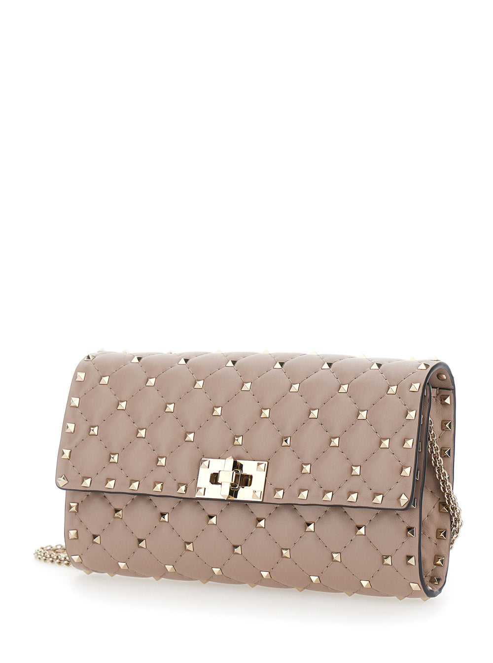 VALENTINO GARAVANI Valentino Garavani Women Pink Crossbody Bag With Chain Strap And Rockstud All-Over In Leather For Women