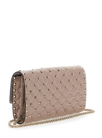 VALENTINO GARAVANI Valentino Garavani Women Pink Crossbody Bag With Chain Strap And Rockstud All-Over In Leather For Women