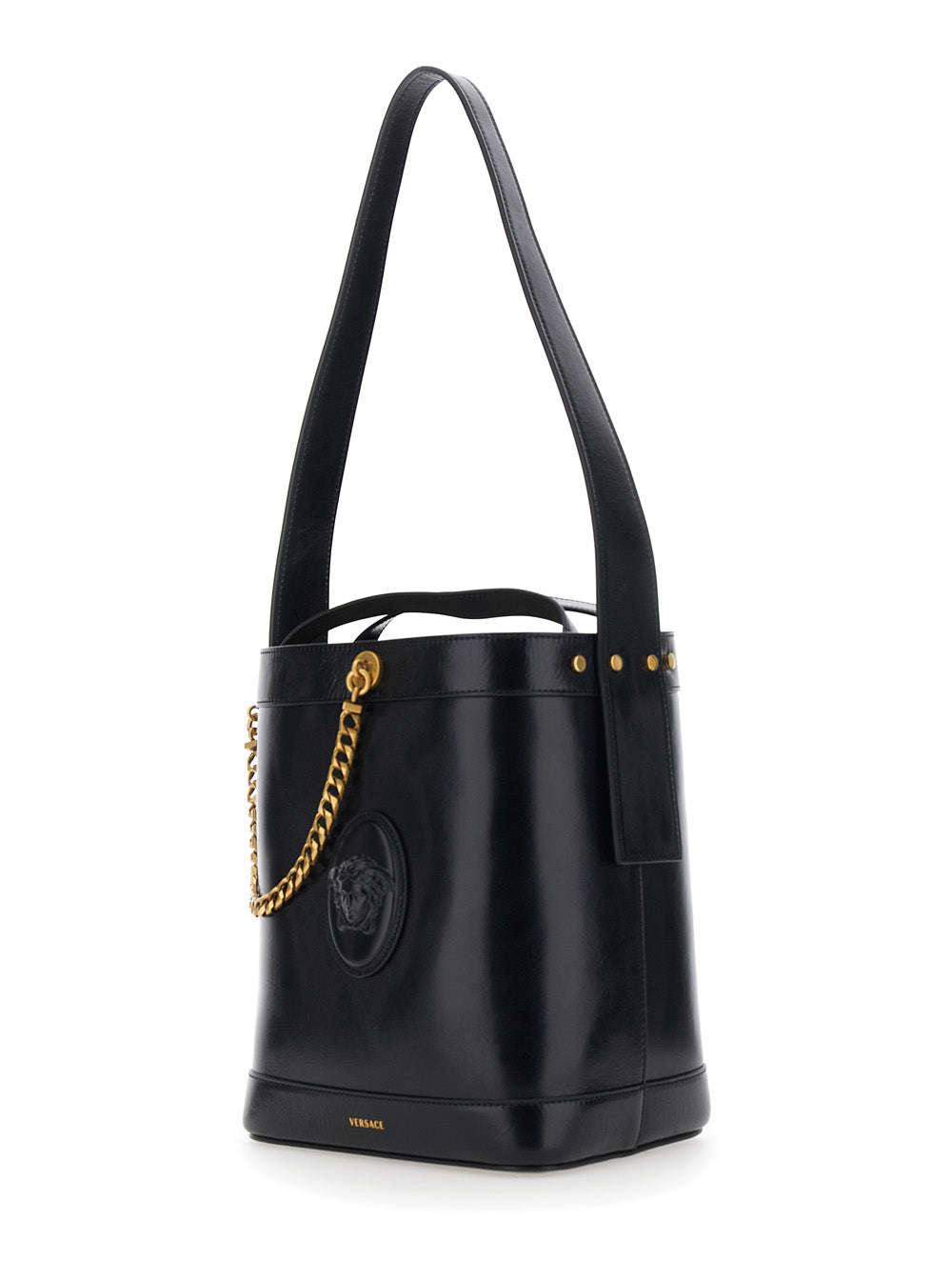 VERSACE Versace Women Bucket Bag With Red Leather Handle