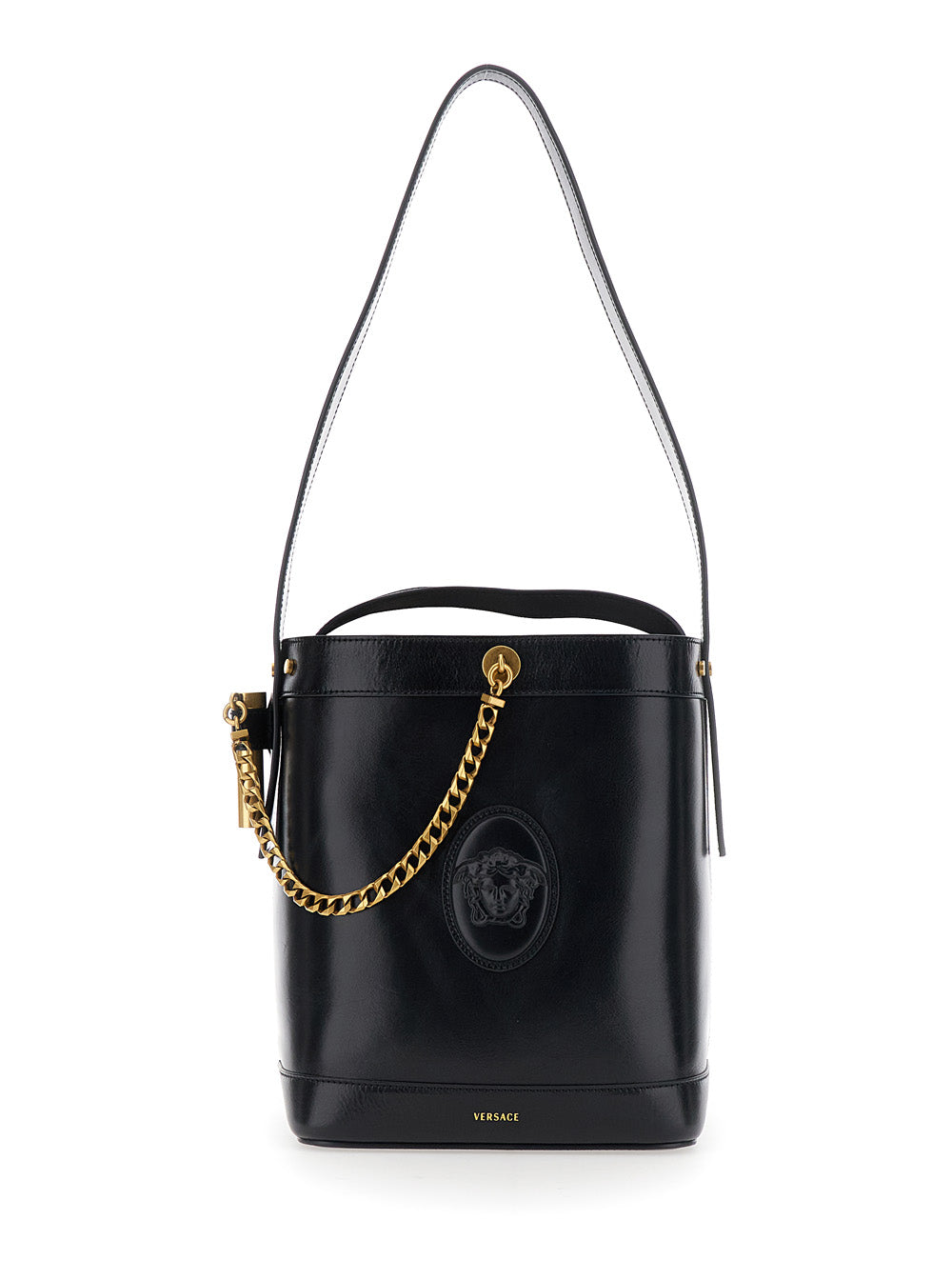 VERSACE Versace Women Bucket Bag With Red Leather Handle