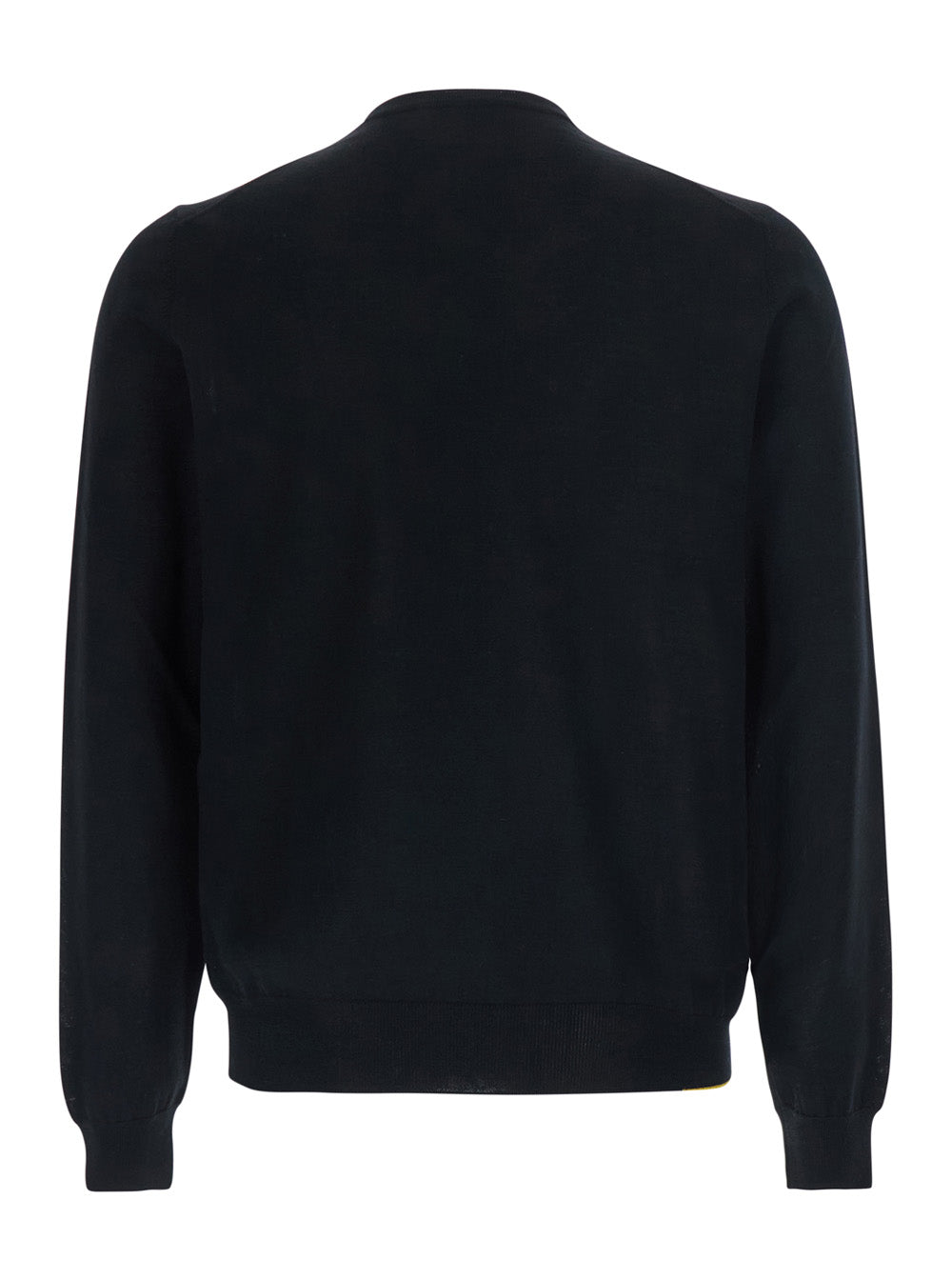 Fendi Men Black V-Neck Sweater With Logo Lettering On The Front In Wool For Women