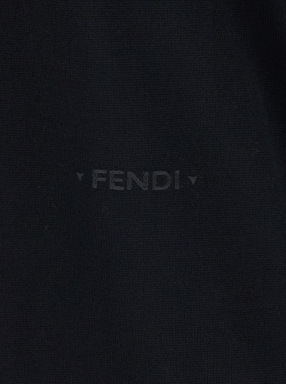 Fendi Men Black V-Neck Sweater With Logo Lettering On The Front In Wool For Women