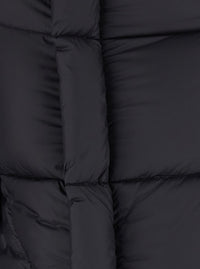 Rick Owens Women Black Down Jacket With High Collar And Off-Center Zip Closure And Asymmetrical Hem In Tech Fabric For Women