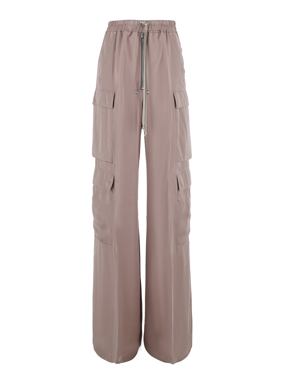 Rick Owens Women 'Belas Pink Cargo Pants With Elasticated Waistband And Drawstring And Cargo Pockets In Blend Viscose For Women