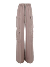 Rick Owens Women 'Belas Pink Cargo Pants With Elasticated Waistband And Drawstring And Cargo Pockets In Blend Viscose For Women