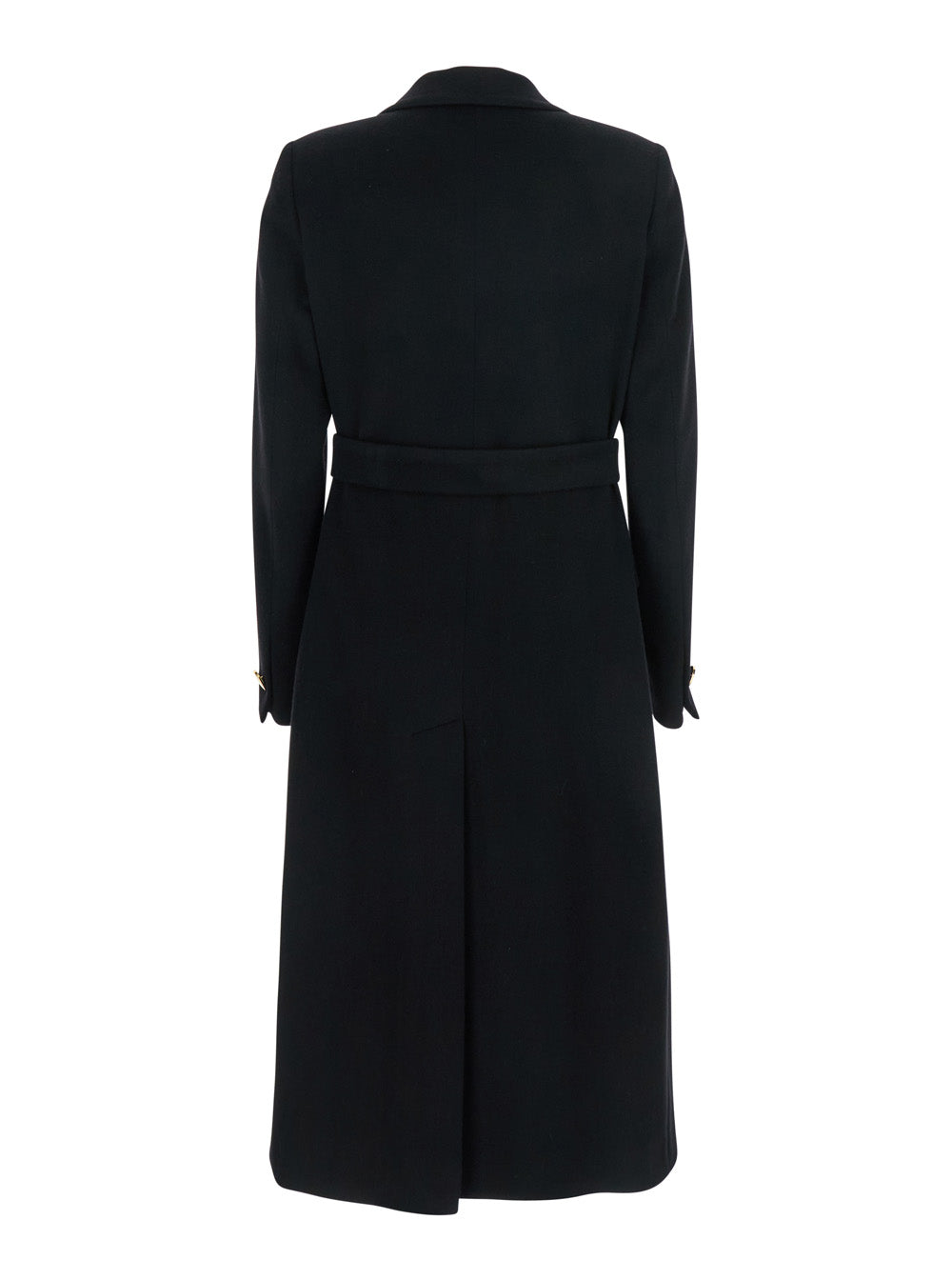 Tagliatore Women Double-Breasted Coat With Peak Revers And Gold Buttons In Black Wool Blend For Women