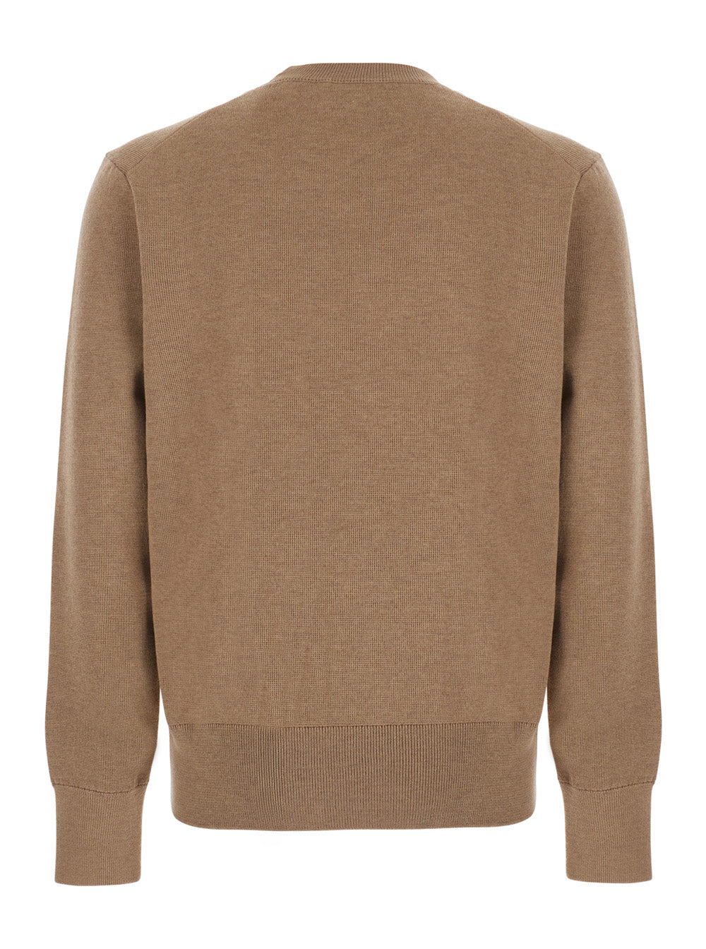 Ami Paris Men Beige Crewneck Sweater With Adc Embroidery On The Front In Blend Wool Men