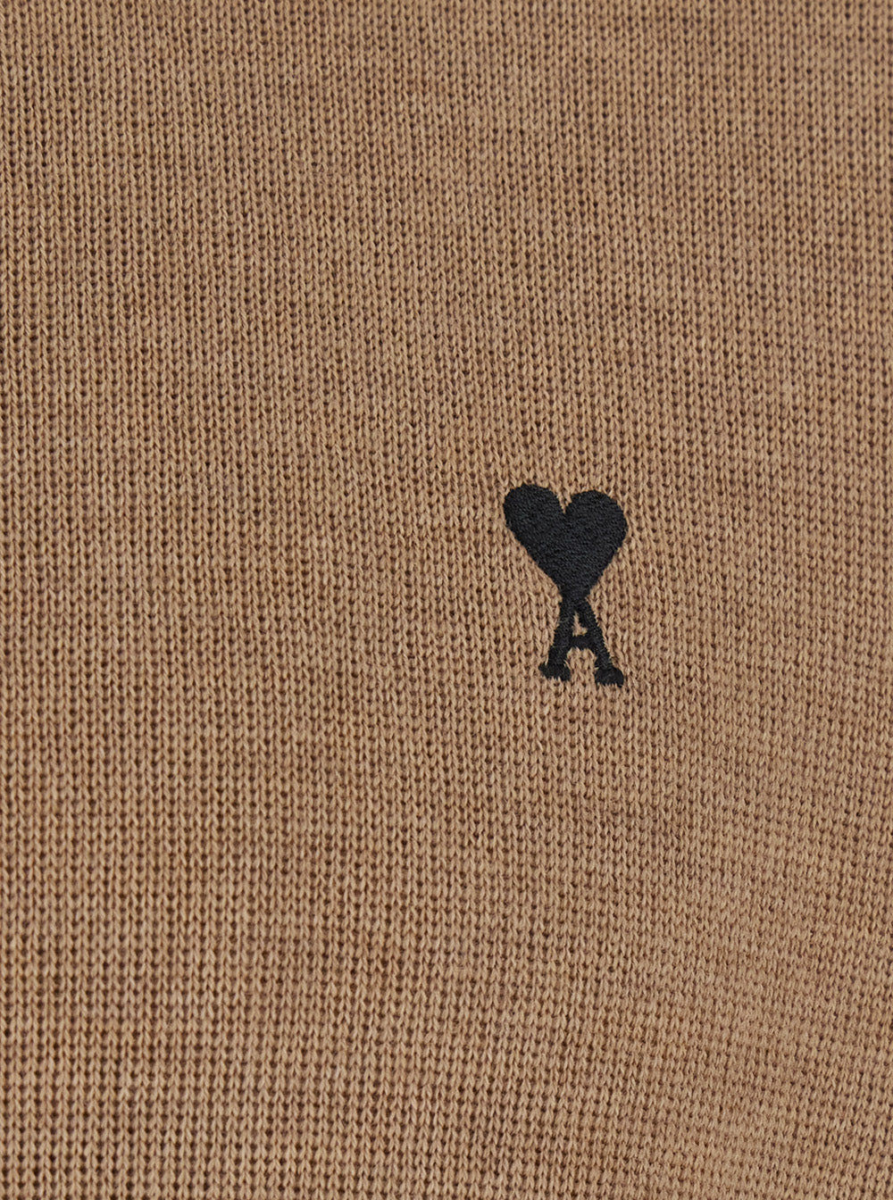 Ami Paris Men Beige Crewneck Sweater With Adc Embroidery On The Front In Blend Wool Men