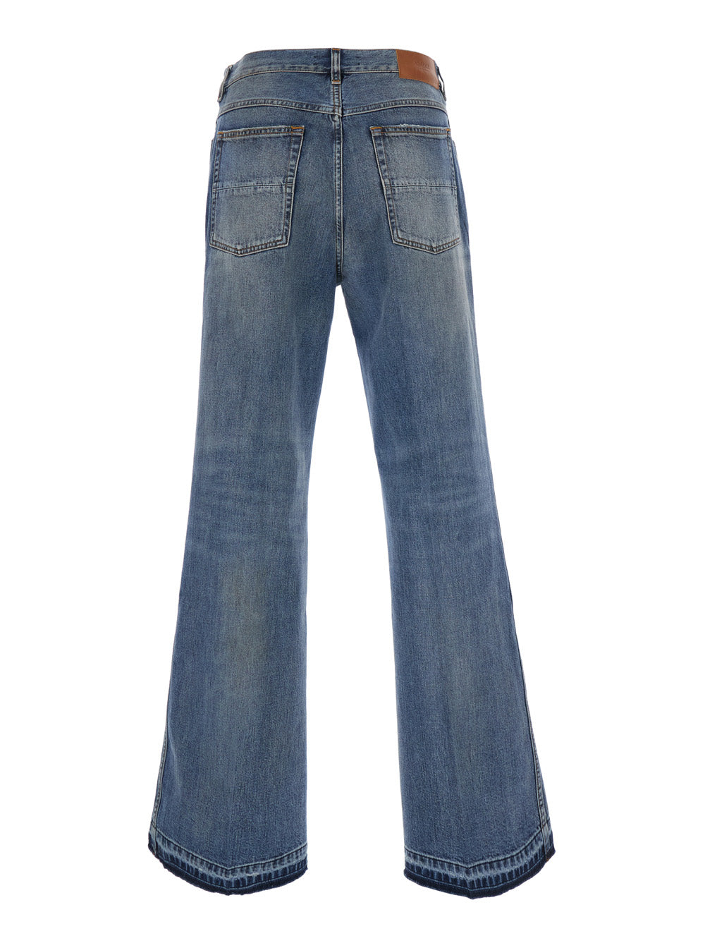 Amiri Men Blue Flare Jeans With Five-Pocket Design And Faded Effect In Denim For Men