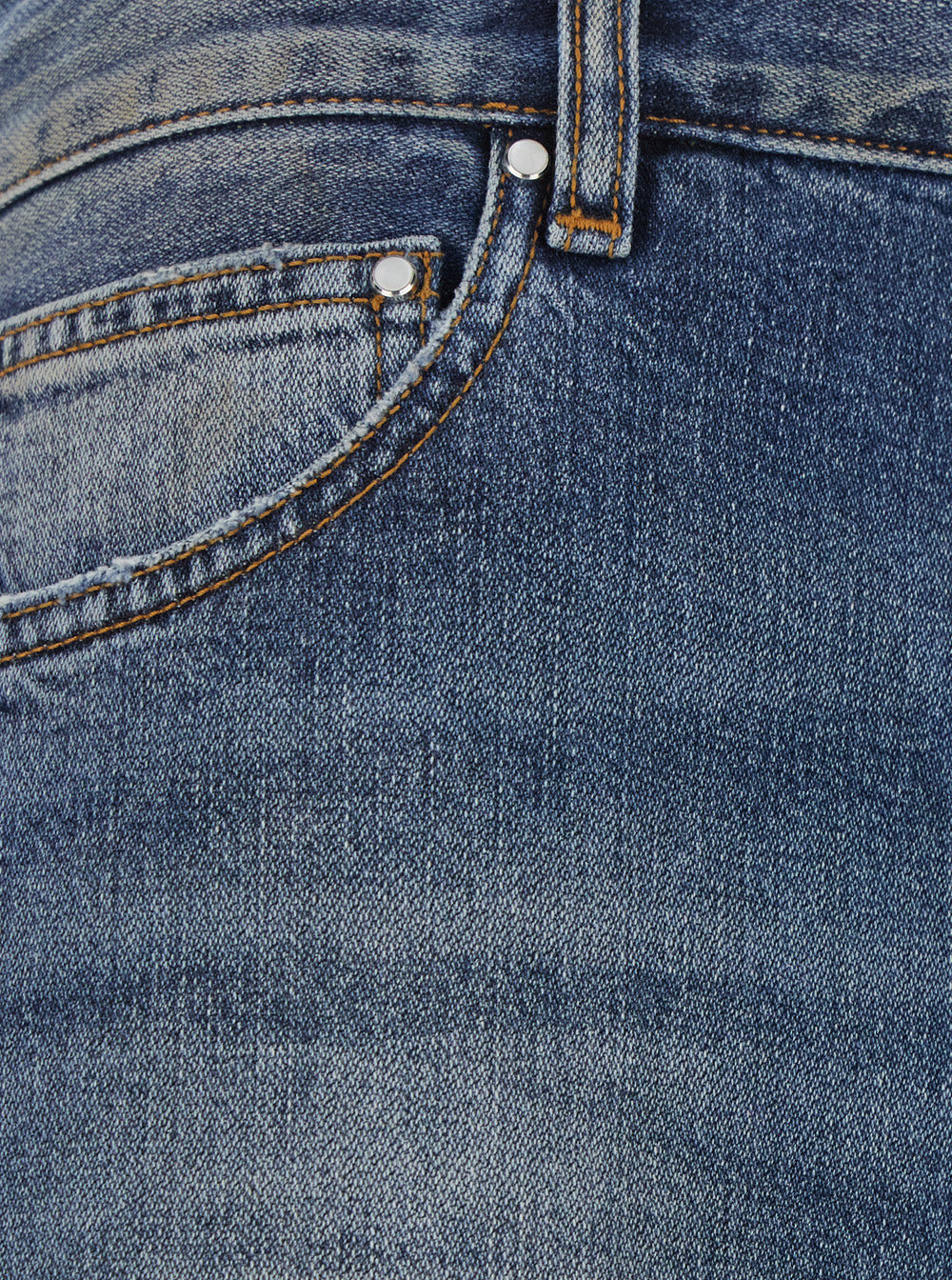 Amiri Men Blue Flare Jeans With Five-Pocket Design And Faded Effect In Denim For Men