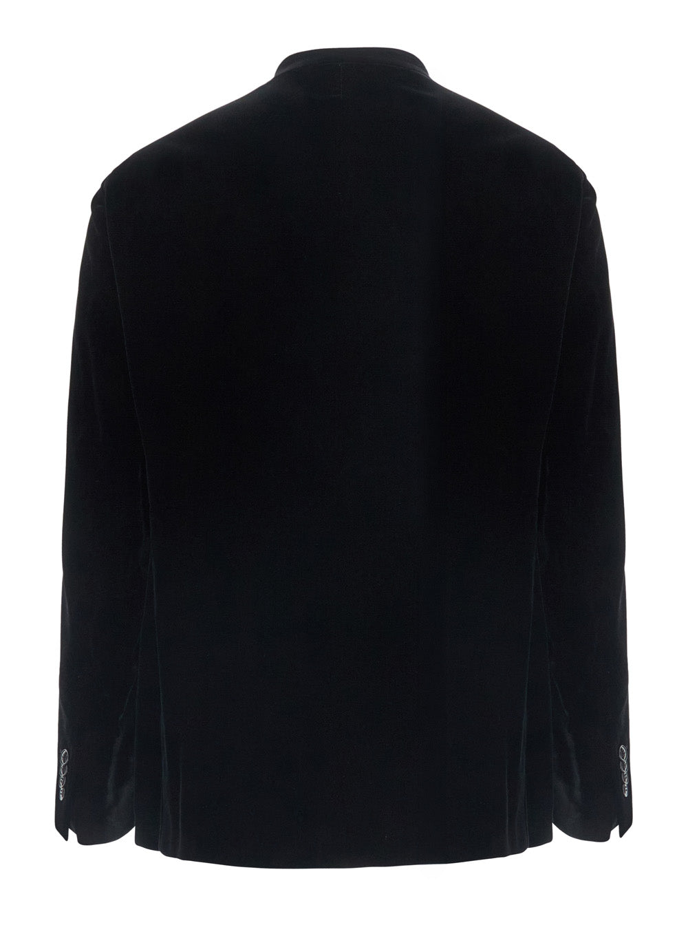 Giorgio Armani Men Black Jacket Without Collar With Button Closure On The Front In Velvet For Men