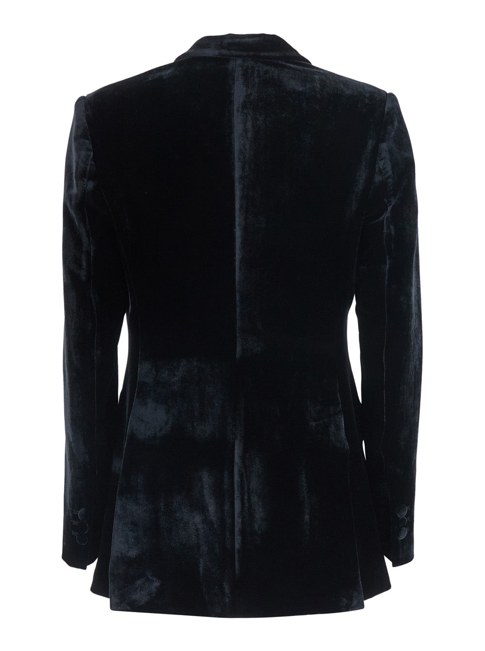 P.A.R.O.S.H. Women Black Double-Breasted Jacket With Peak Revers In Velvet For Women