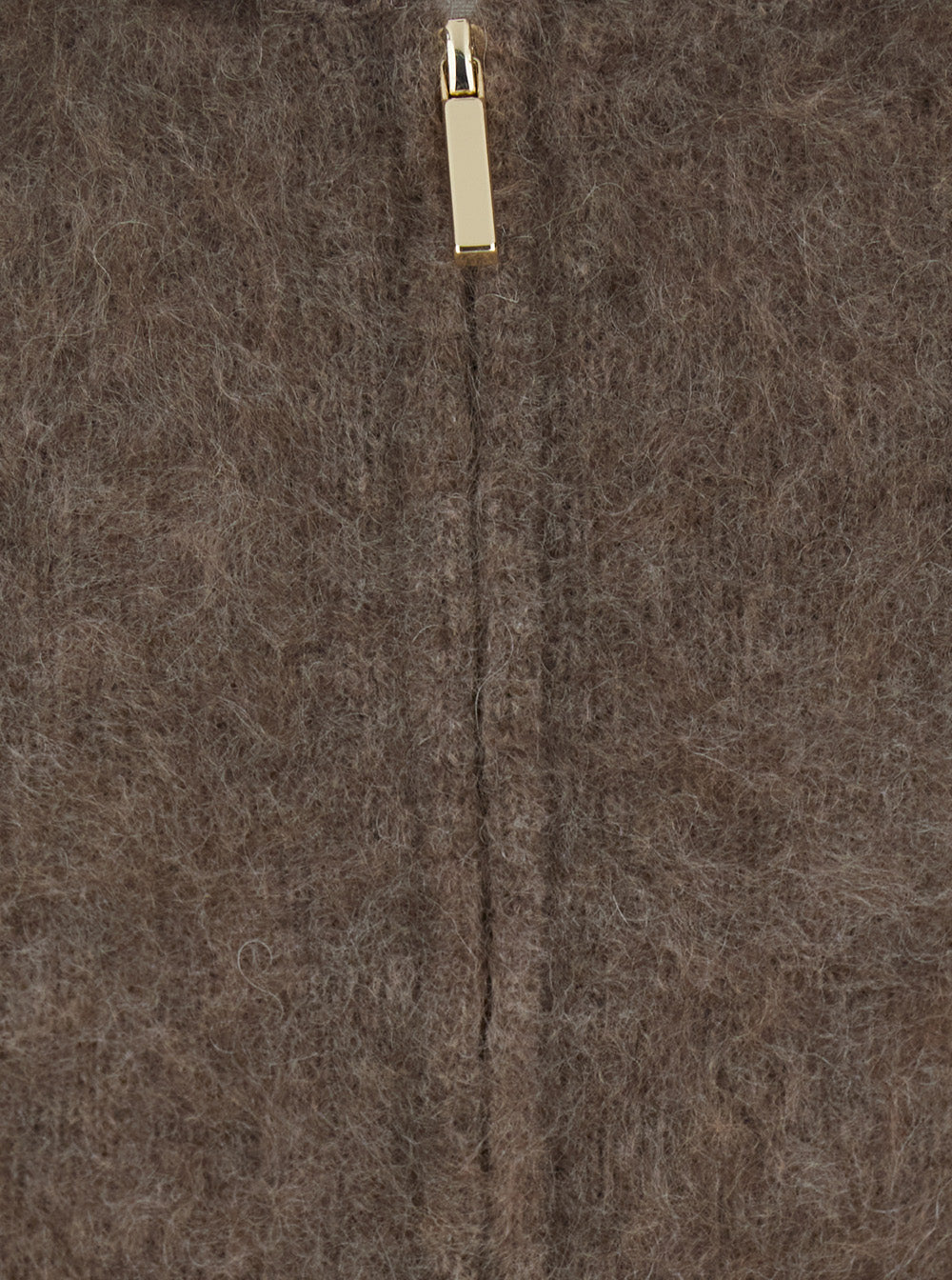 'S MAXMARA 'S Maxmara Women Brown Hooded Sweatshirt With Front Zip Closure In Wool For Women