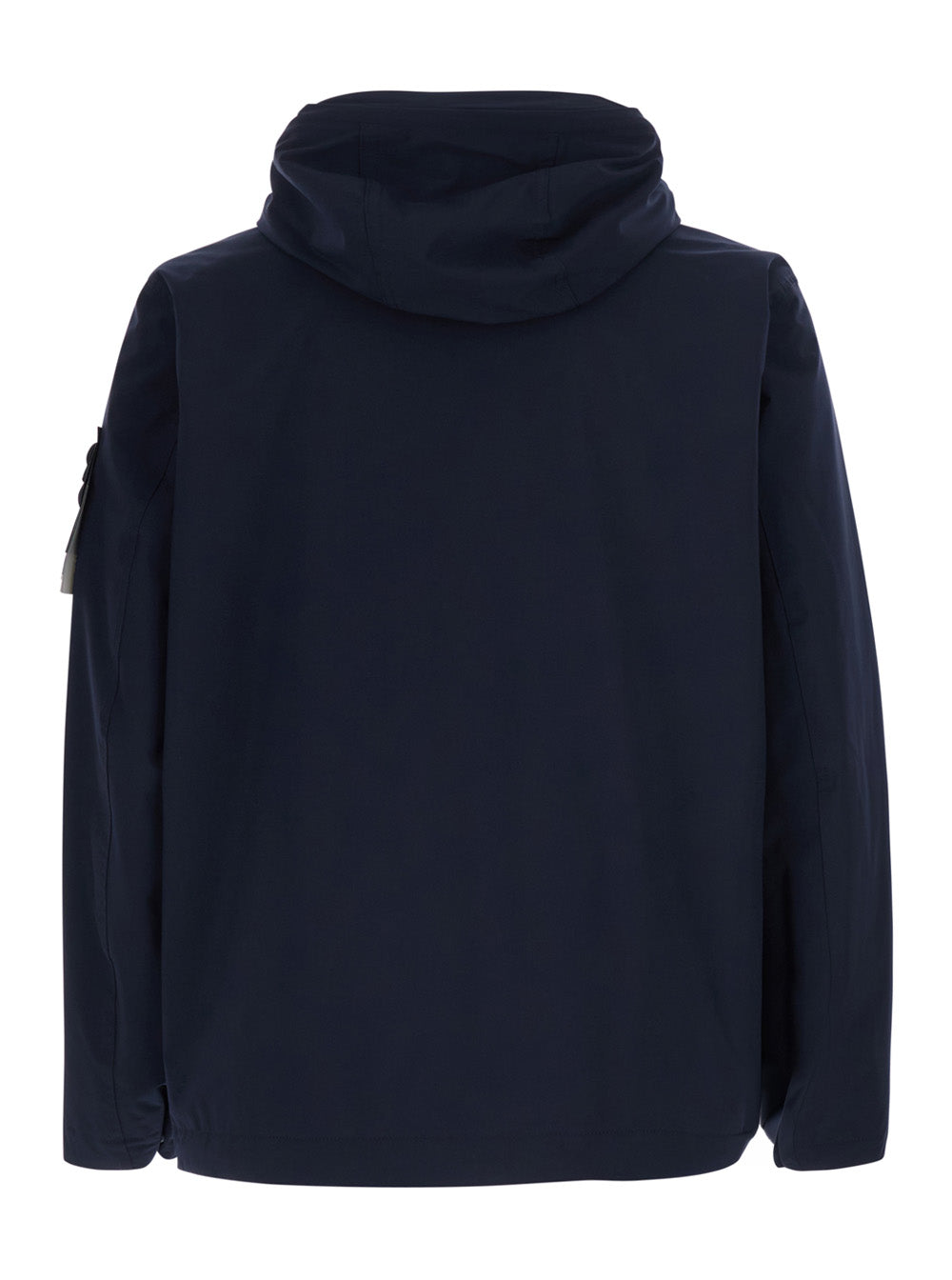 Stone Island Men Blue Jacket With Hood And Logo Patch On The Sleeve In Tech Fabric Men