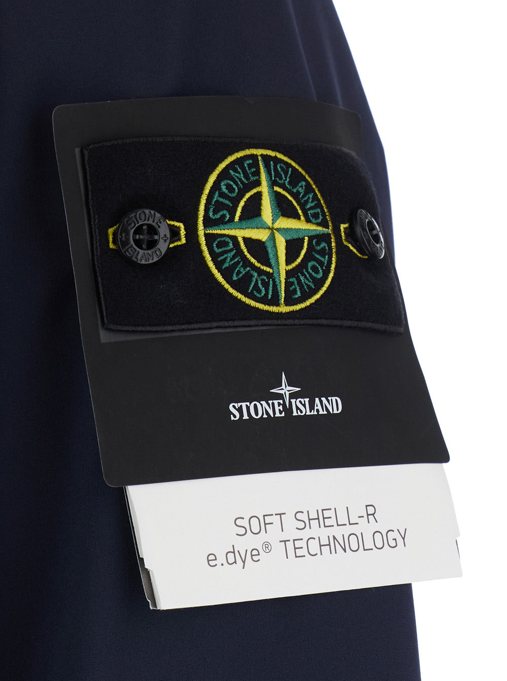 Stone Island Men Blue Jacket With Hood And Logo Patch On The Sleeve In Tech Fabric Men