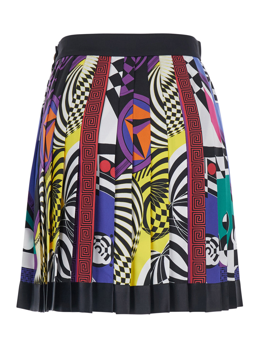 Versace Women Multicolor Pleated Skirt With All-Over Print In Silk For Women