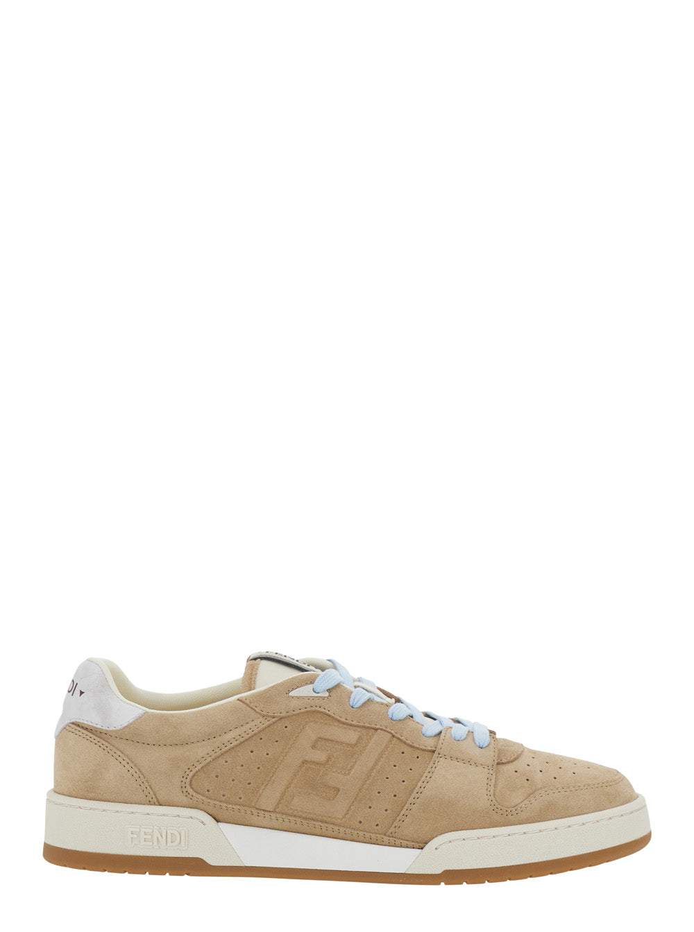 FENDI Fendi Men 'Match' Beige Sneaker With Logo Patch On The Tongue And Ff Logo On The Side In Suede Men