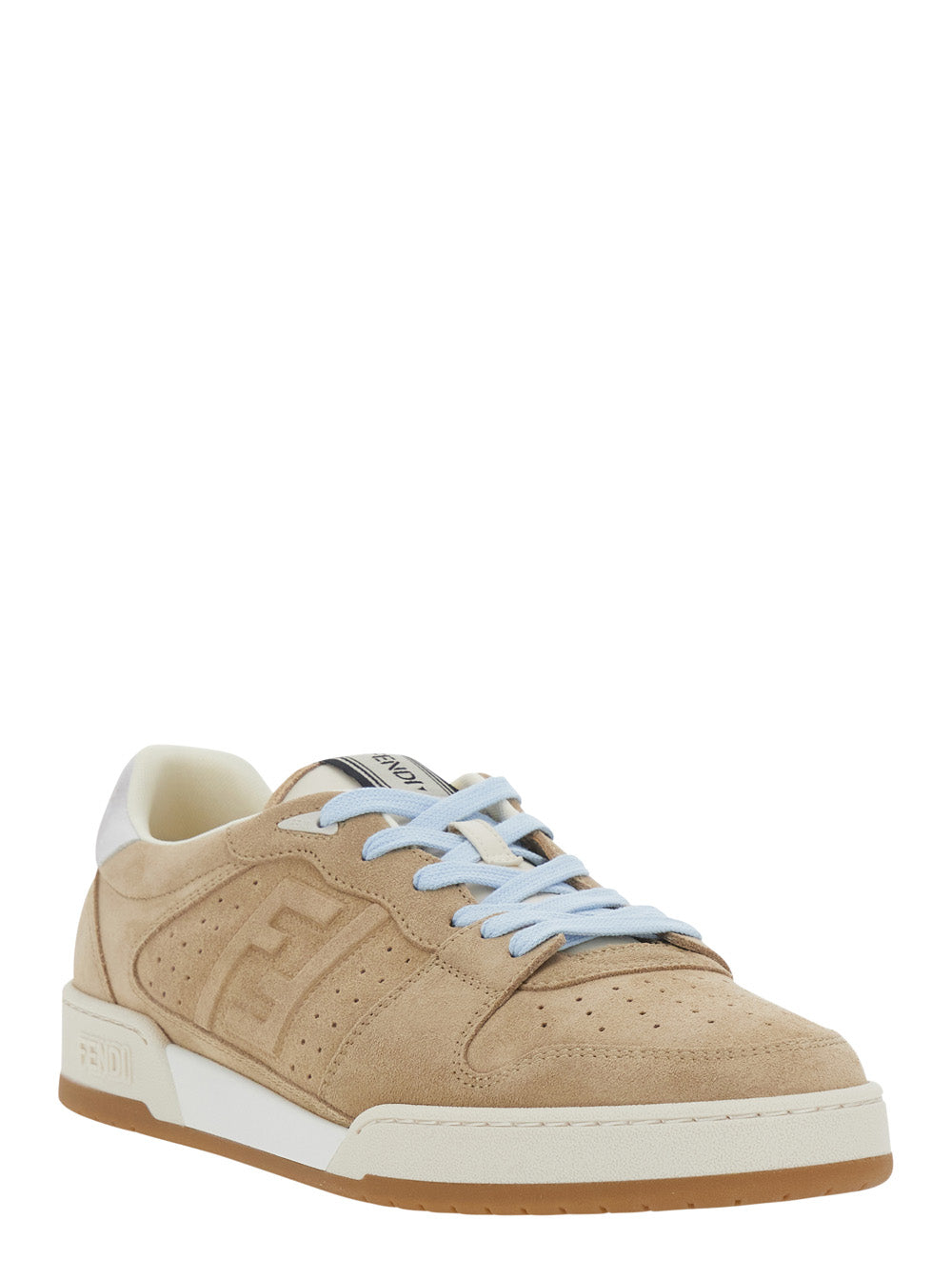 FENDI Fendi Men 'Match' Beige Sneaker With Logo Patch On The Tongue And Ff Logo On The Side In Suede Men