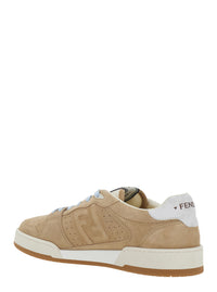 FENDI Fendi Men 'Match' Beige Sneaker With Logo Patch On The Tongue And Ff Logo On The Side In Suede Men