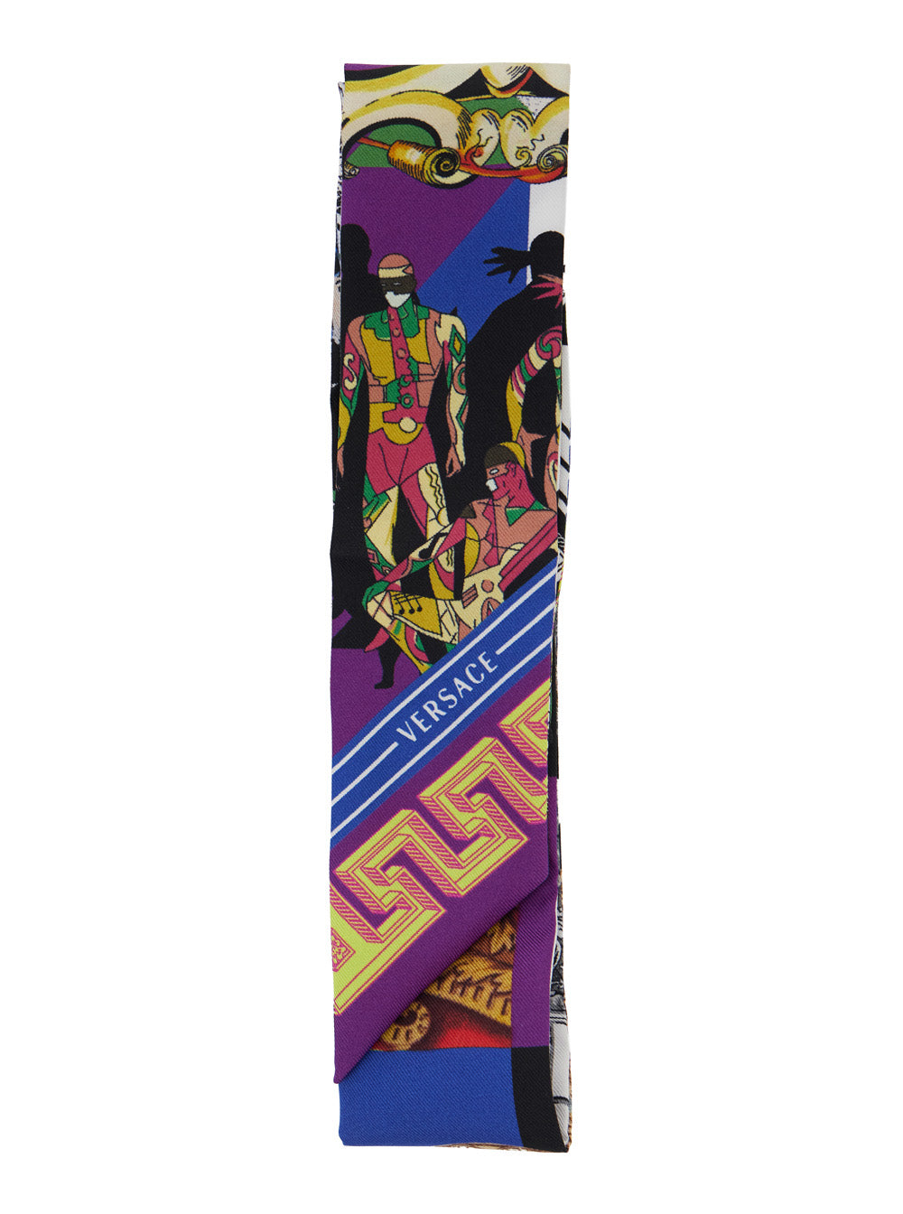 Versace Women Silk Multicolor Theater Print Scarf For Women
