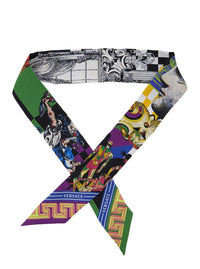 Versace Women Silk Multicolor Theater Print Scarf For Women