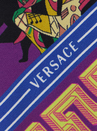 Versace Women Silk Multicolor Theater Print Scarf For Women