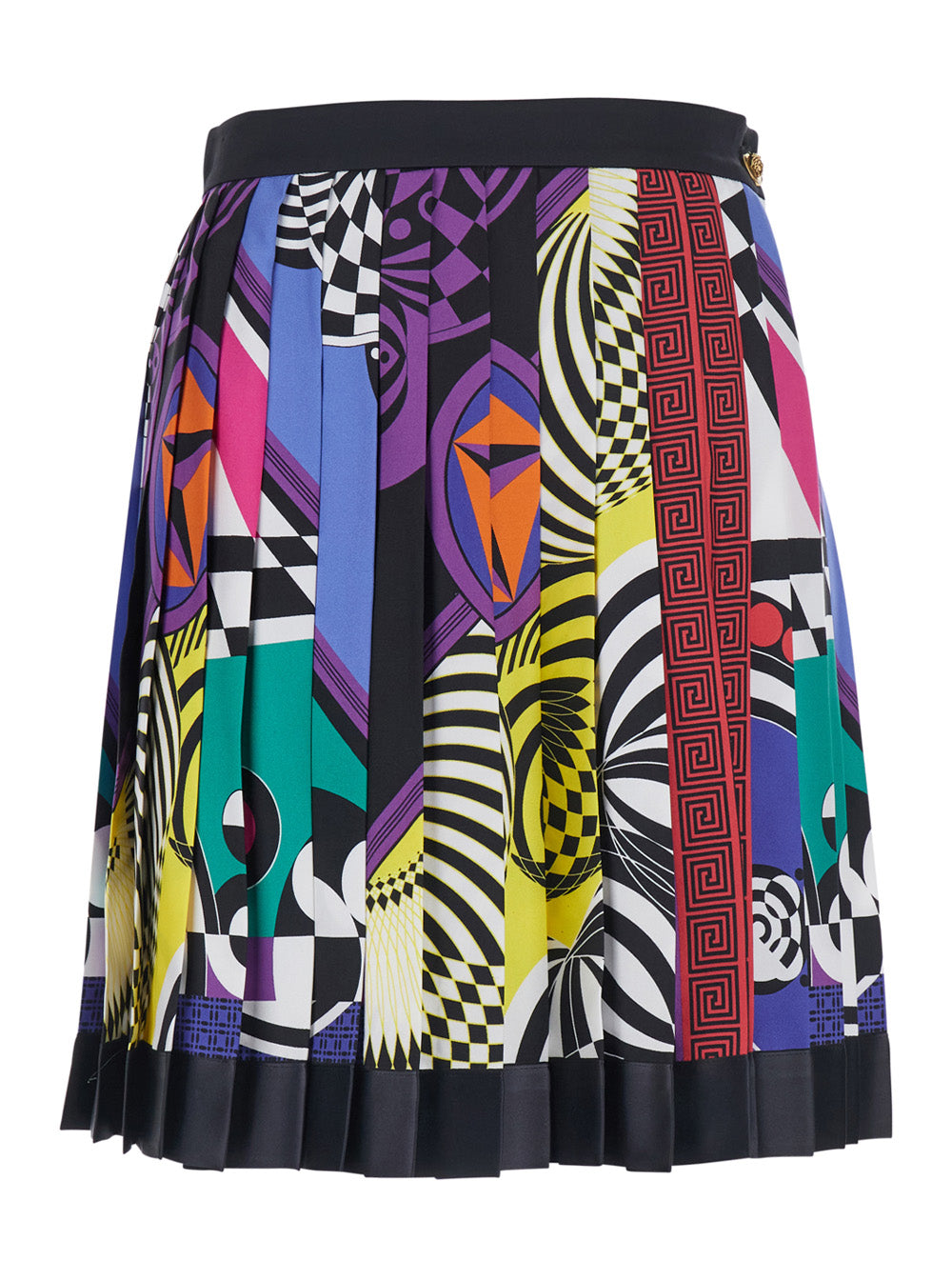 Versace Women Multicolor Pleated Skirt With All-Over Print In Silk For Women