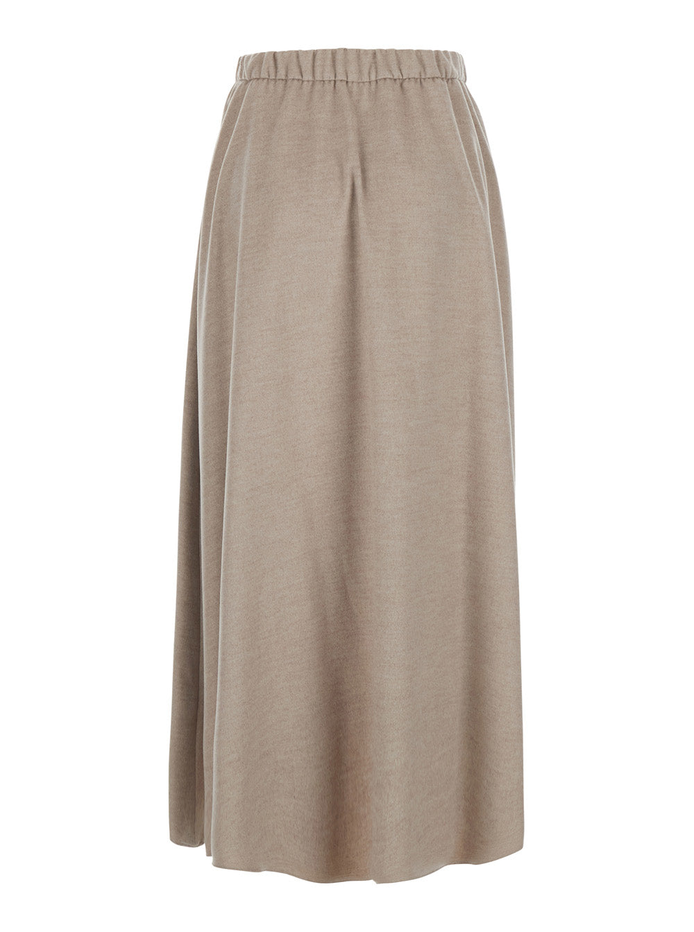 Herno Women Beige Skirt With Elasticated Waistband And Drawstring In Flannel For Women