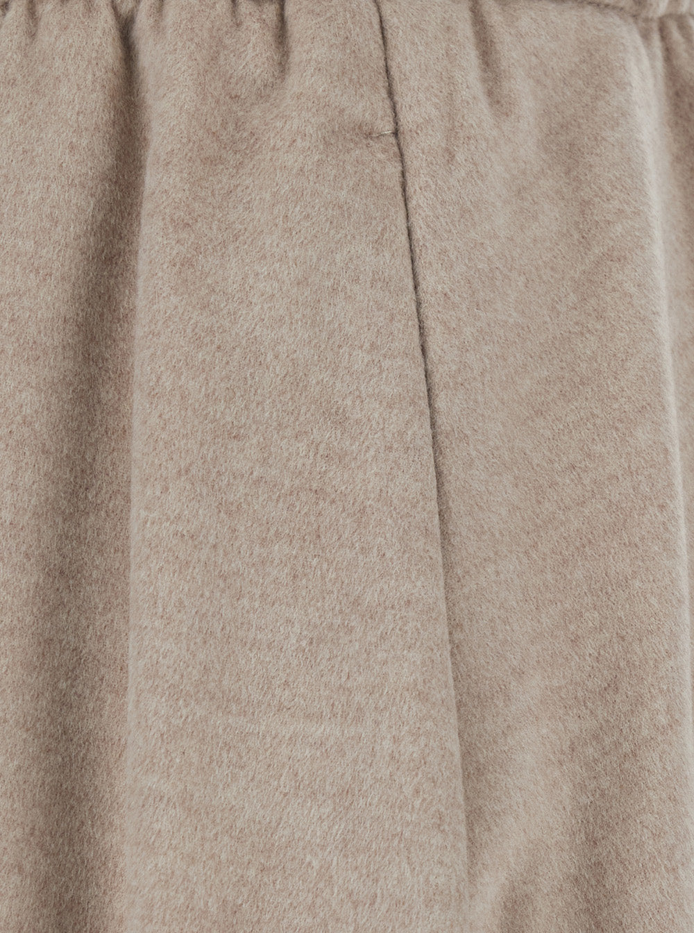 Herno Women Beige Skirt With Elasticated Waistband And Drawstring In Flannel For Women